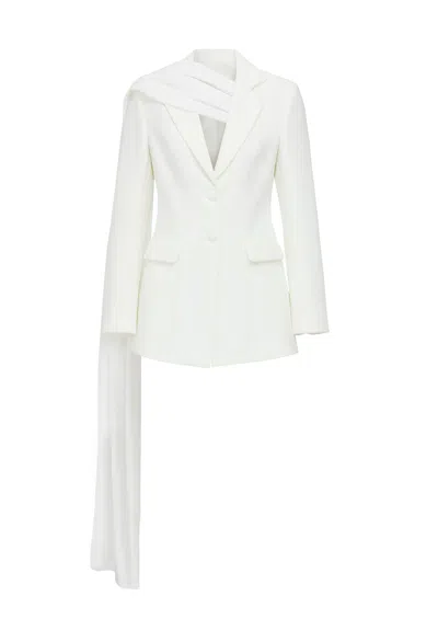 Nazli Ceren Women's White Marylebone Blazer With Chiffon
