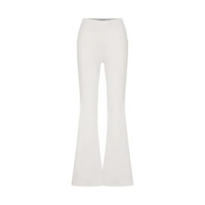 Nazli Ceren Women's White Marylebone Crepe Flared Trousers In Vanilla Ice