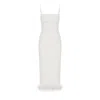 Nazli Ceren Miles Crepe Midi Dress In Vanilla Ice In White