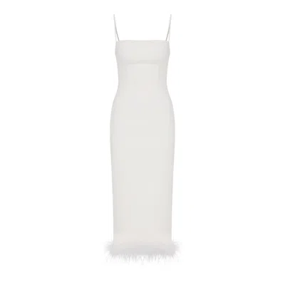 Nazli Ceren Miles Crepe Midi Dress In Vanilla Ice In White