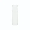 NAZLI CEREN WOMEN'S WHITE MIORA CREPE MIDI DRESS IN VANILLA ICE