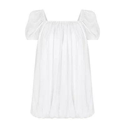 Nazli Ceren Noma Viscos Mini Baloon Dress In White