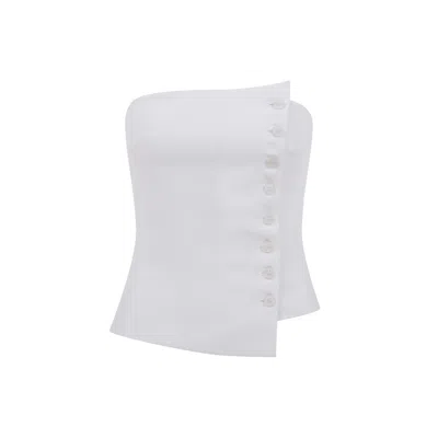 Nazli Ceren Women's White Odyle Crepe Bustier In Blanche