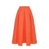 Nazli Ceren Women's Yellow / Orange June Midi Skirt In Spicy Orange In Yellow/orange