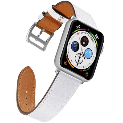 Naztech Leather Band For Apple Watch 42/44mm In White