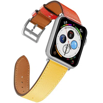 Naztech Leather Band For Apple Watch 42/44mm In Yellow