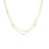 Nazzar Men's Gold Oval Disc Station Double Layer Necklace In Gold