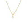 Nazzar Men's Gold / White Mini Pearl Pendant Necklace