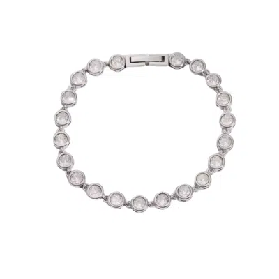 Nazzar Women's Bezel Tennis Bracelet / Silver