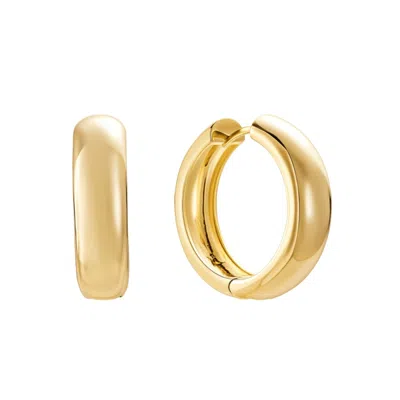 Nazzar Women's Black Large Tube Hoops In Gold