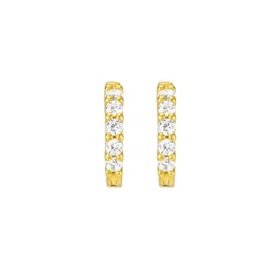 Nazzar Women's Cz Huggie Hoops - Gold