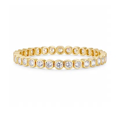 Nazzar Women's Gold Bezel Crystal Stretch Bracelet
