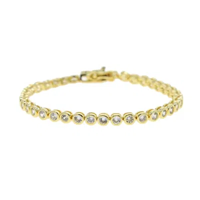 Nazzar Women's Gold Bezel Cut Tennis Bracelet