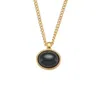 Nazzar Women's Gold / Black Oval Onyx Pendant Gold Necklace In Multi