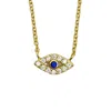 Nazzar Women's Gold / Blue Mini Pave Evil Eye Gold Necklace In Multi