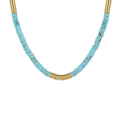 Nazzar Women's Gold / Blue Turquoise Necklace In Multi
