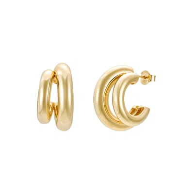 Nazzar Women's Gold Double Hoop Earrings