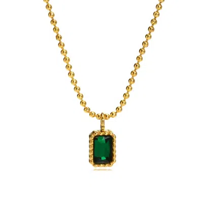 Nazzar Women's Gold / Green Green Pendant Necklace