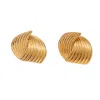 Nazzar Women's Gold Knot Ribbed Vintage Earrings In Gold