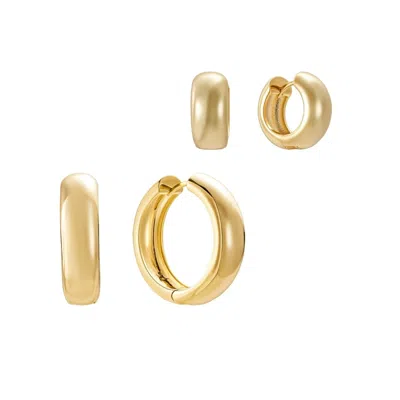 Nazzar Women's Gold Large & Medium Tube Hoops Set