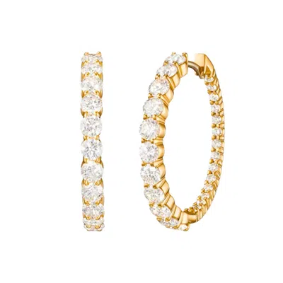 Nazzar Women's Gold Large Pave Cz Hoop Earrings