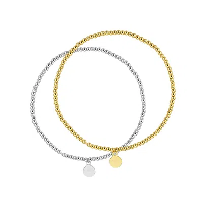 Nazzar Women's Gold Mini Beaded Stretch Bracelet Set