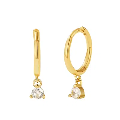 Nazzar Women's Gold Mini Zirconia Drop Earrings