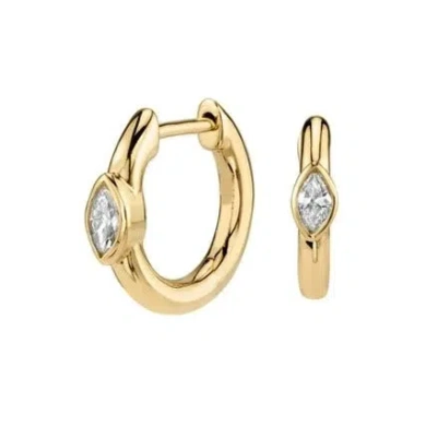 Nazzar Women's Gold Oval Cut Huggie Hoop Earrings