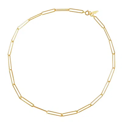 Nazzar Women's Gold Paperclip Link Chain Necklace