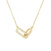 Nazzar Women's Gold Pave Cable Double Linked Pendant Necklace In Gold