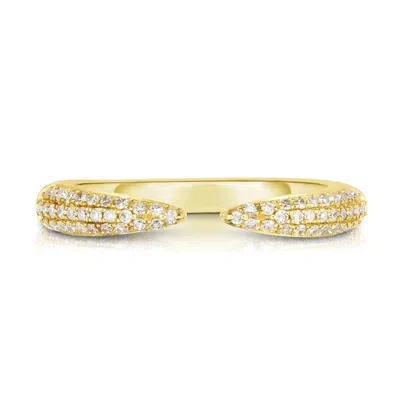 Nazzar Women's Gold Pave Claw Ring