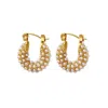 Nazzar Women's Gold Pearl Mini Hoops In Gold