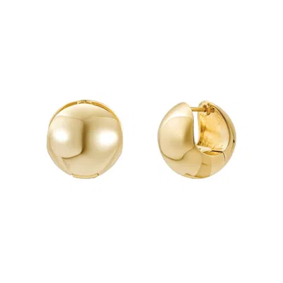 Nazzar Women's Gold Puffy Ball Hoop Earrings