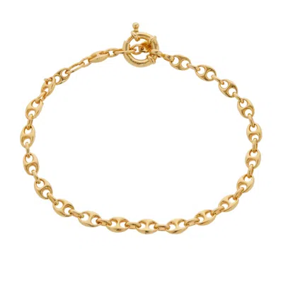 Nazzar Women's Gold Puffy Mariner Link Chain Bracelet