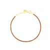 Nazzar Women's Gold / Red Dainty Gold Red Tennis Bracelet