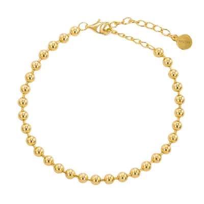 Nazzar Women's Gold Sphere Beaded Chain Bracelet
