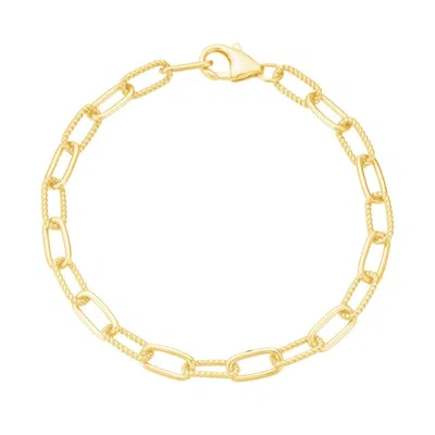 Nazzar Women's Gold Twist Paperclip Chain Bracelet