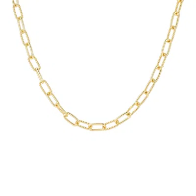 Nazzar Women's Gold Twist Paperclip Chain Necklace