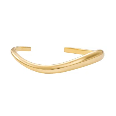 Nazzar Women's Gold Wave Cuff Bangle