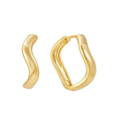 Nazzar Women's Gold Wave Hoop Earrings
