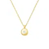 Nazzar Women's Gold / White Cz Gold Round Pendant Necklace