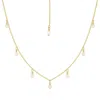 Nazzar Women's Gold / White Freshwater Pearl Station Dangle Gold Necklace In Multi