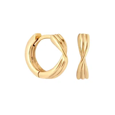 Nazzar Women's Gold X Huggie Hoop Vermeil Earrings
