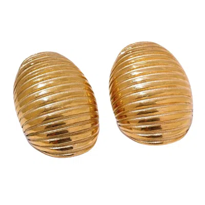Nazzar Women's Julia Shell Stud Gold Vintage Earrings