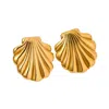 Nazzar Women's Large Gold Shell Earrings In Gold