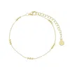 Nazzar Women's Mini Trio Gold Bead Station Chain Bracelet