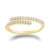 Nazzar Women's Pave Claw Double Wrap Adjustable Gold Ring In Gold