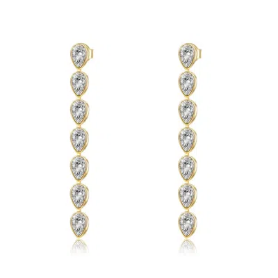 Nazzar Women's Pear Shaped Duster Gold Earrings