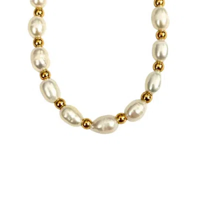 Nazzar Women's Pearl Gold Bead Necklace
