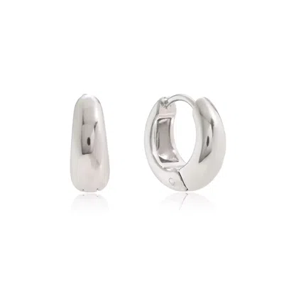 Nazzar Women's Silver Mini Dome Hoop Earrings